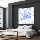 Blue Flowers - Floral Pattern Art by salome mikaberidze on GIANT ART - blue digital drawing