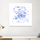 Blue Flowers - Floral Pattern Art by salome mikaberidze on GIANT ART - blue digital drawing