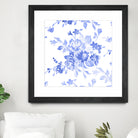 Blue Flowers - Floral Pattern Art by salome mikaberidze on GIANT ART - blue digital drawing