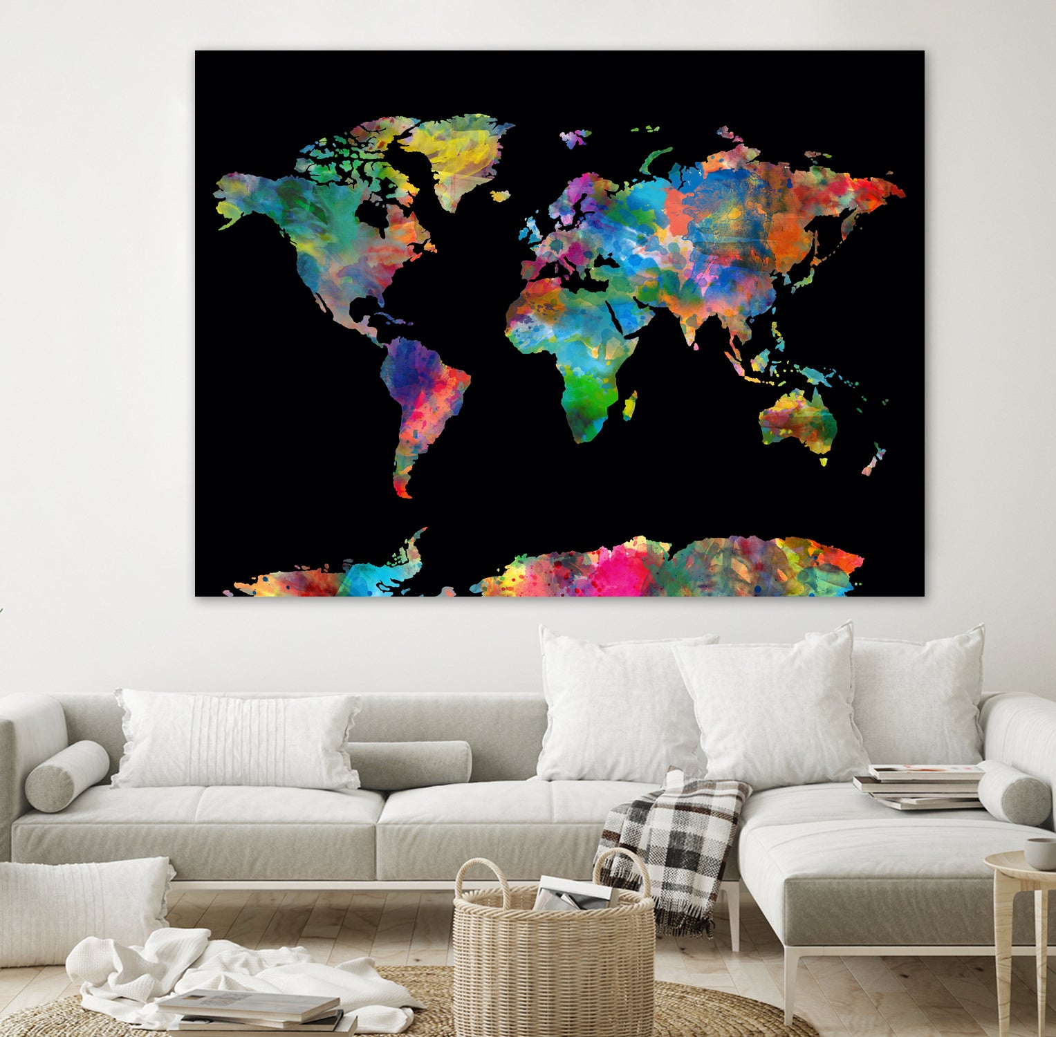 World map watercolor 5 by Bekim Mehovic on GIANT ART - black digital painting