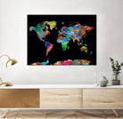 World map watercolor 5 by Bekim Mehovic on GIANT ART - black digital painting