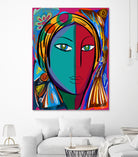 Pop Portrait Girl Fauvism by Emmanuel Signorino on GIANT ART - blue digital painting