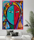 Pop Portrait Girl Fauvism by Emmanuel Signorino on GIANT ART - blue digital painting