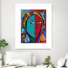 Pop Portrait Girl Fauvism by Emmanuel Signorino on GIANT ART - blue digital painting