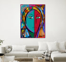 Pop Portrait Girl Fauvism by Emmanuel Signorino on GIANT ART - blue digital painting