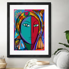 Pop Portrait Girl Fauvism by Emmanuel Signorino on GIANT ART - blue digital painting