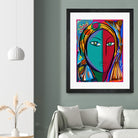 Pop Portrait Girl Fauvism by Emmanuel Signorino on GIANT ART - blue digital painting