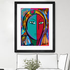 Pop Portrait Girl Fauvism by Emmanuel Signorino on GIANT ART - blue digital painting