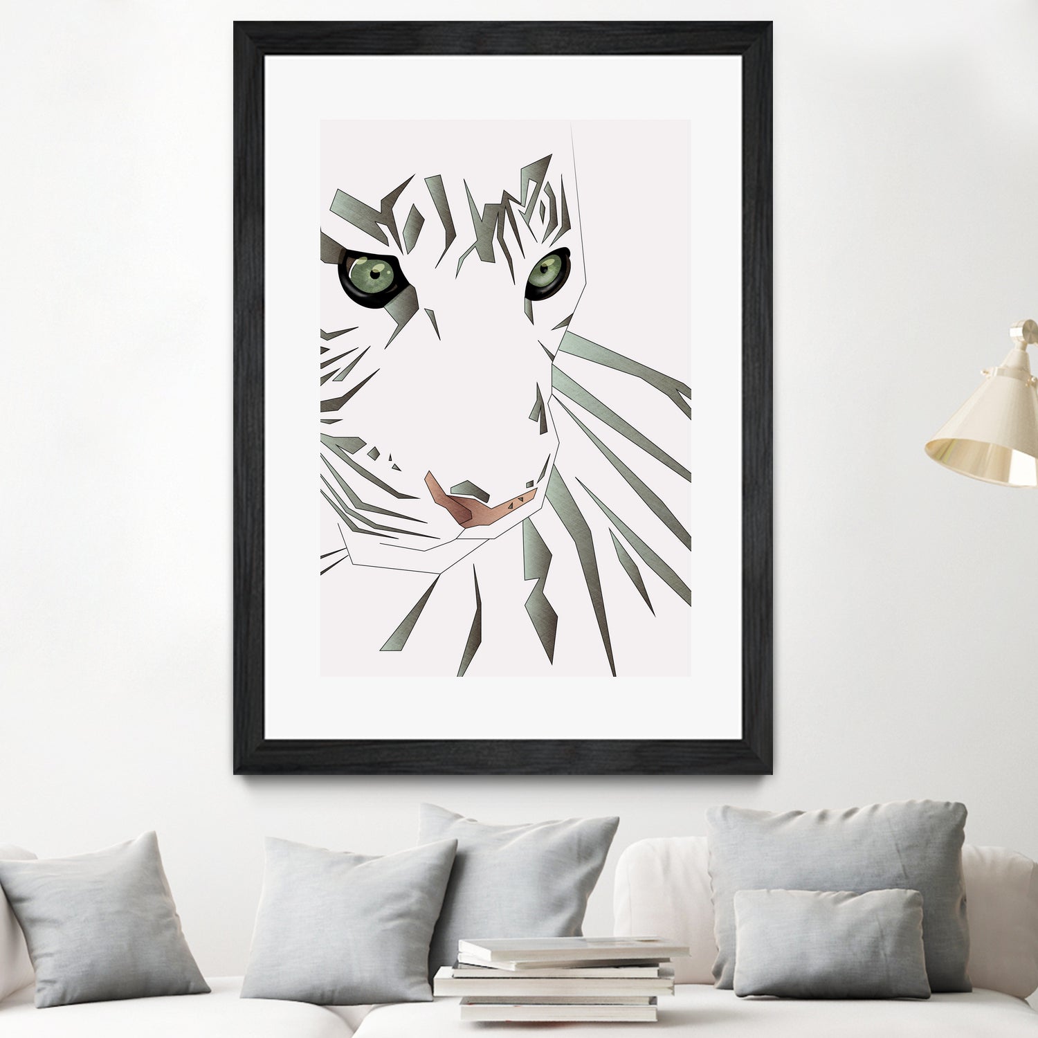 Tiger's Tranquility by Romina Lutz on GIANT ART - white digital painting