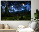 Starry Night by Alex Ruiz on GIANT ART - blue digital painting