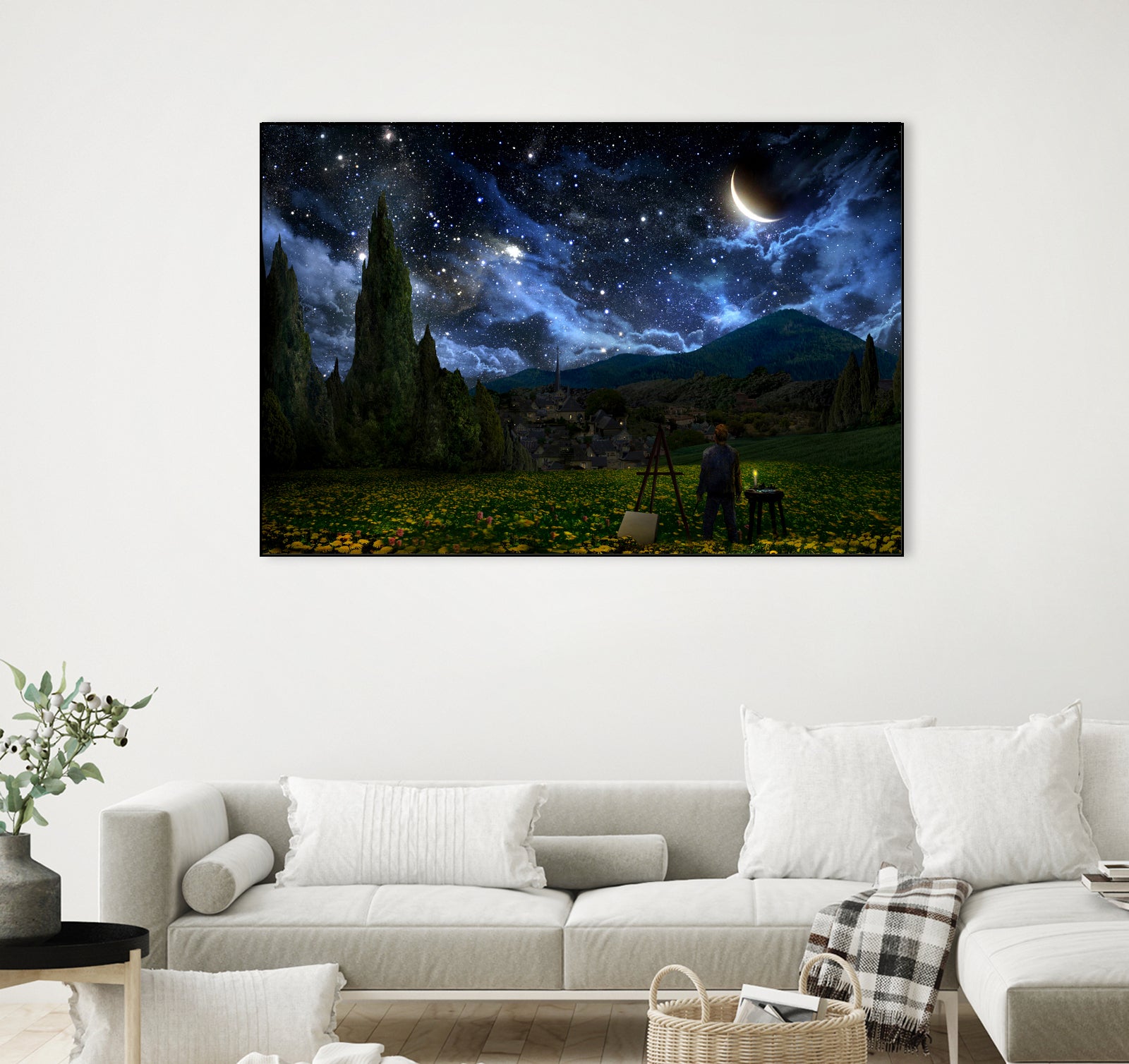 Starry Night by Alex Ruiz on GIANT ART - blue digital painting