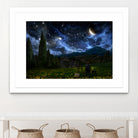 Starry Night by Alex Ruiz on GIANT ART - blue digital painting