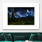 Starry Night by Alex Ruiz on GIANT ART - blue digital painting