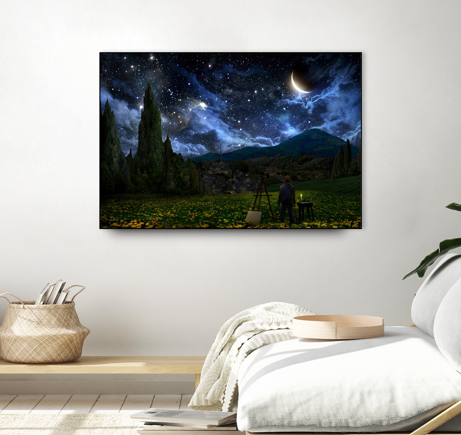 Starry Night by Alex Ruiz on GIANT ART - blue digital painting