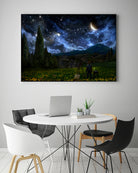 Starry Night by Alex Ruiz on GIANT ART - blue digital painting