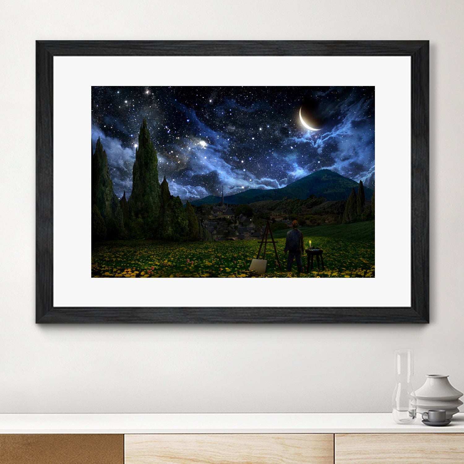 Starry Night by Alex Ruiz on GIANT ART - blue digital painting