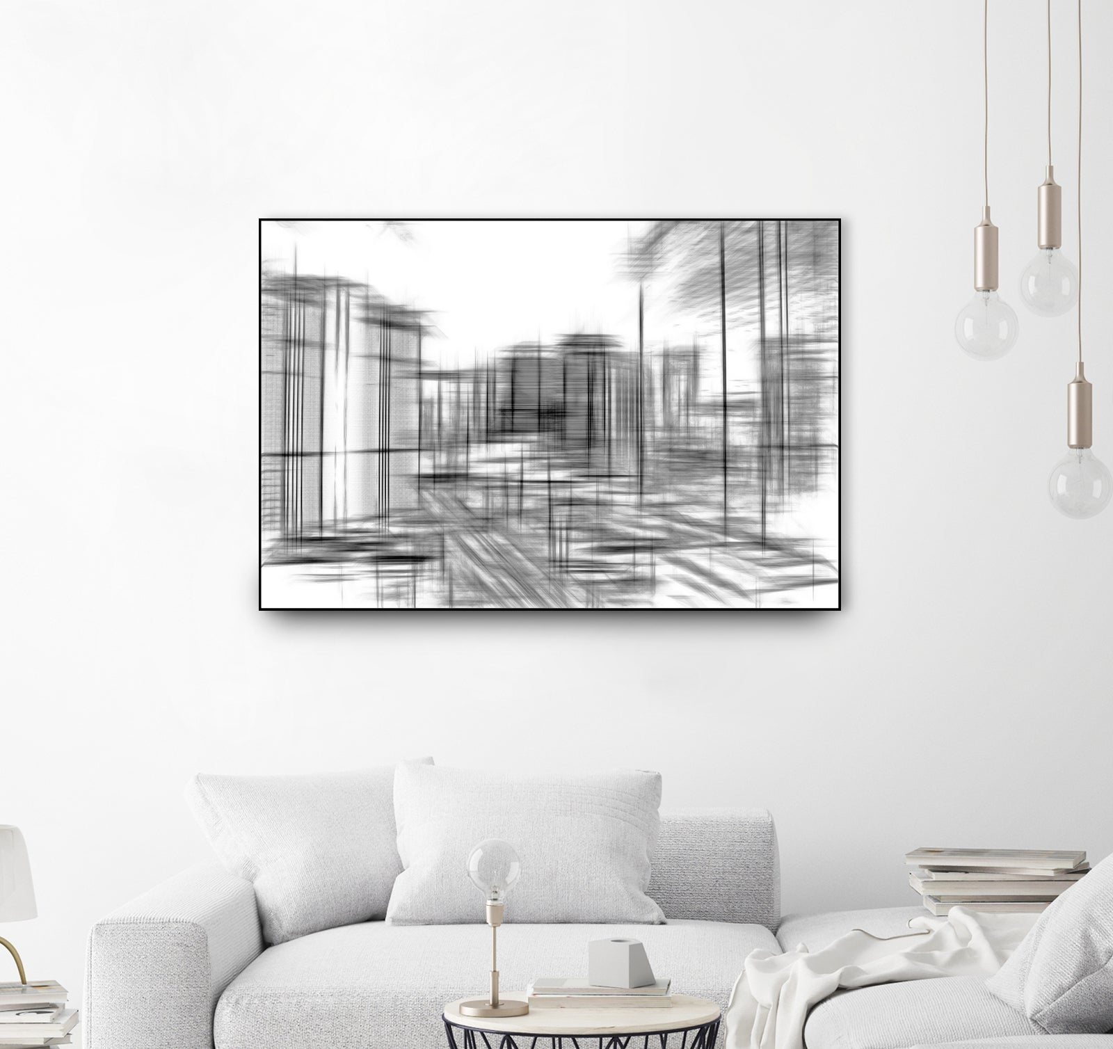 pencil drawing buildings in the city in black and white by sutee monchitnukul on GIANT ART - gray digital drawing