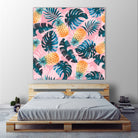 Pineapple and Leaf Pattern by burcu korkmazyurek on GIANT ART - pink digital painting