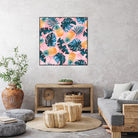 Pineapple and Leaf Pattern by burcu korkmazyurek on GIANT ART - pink digital painting