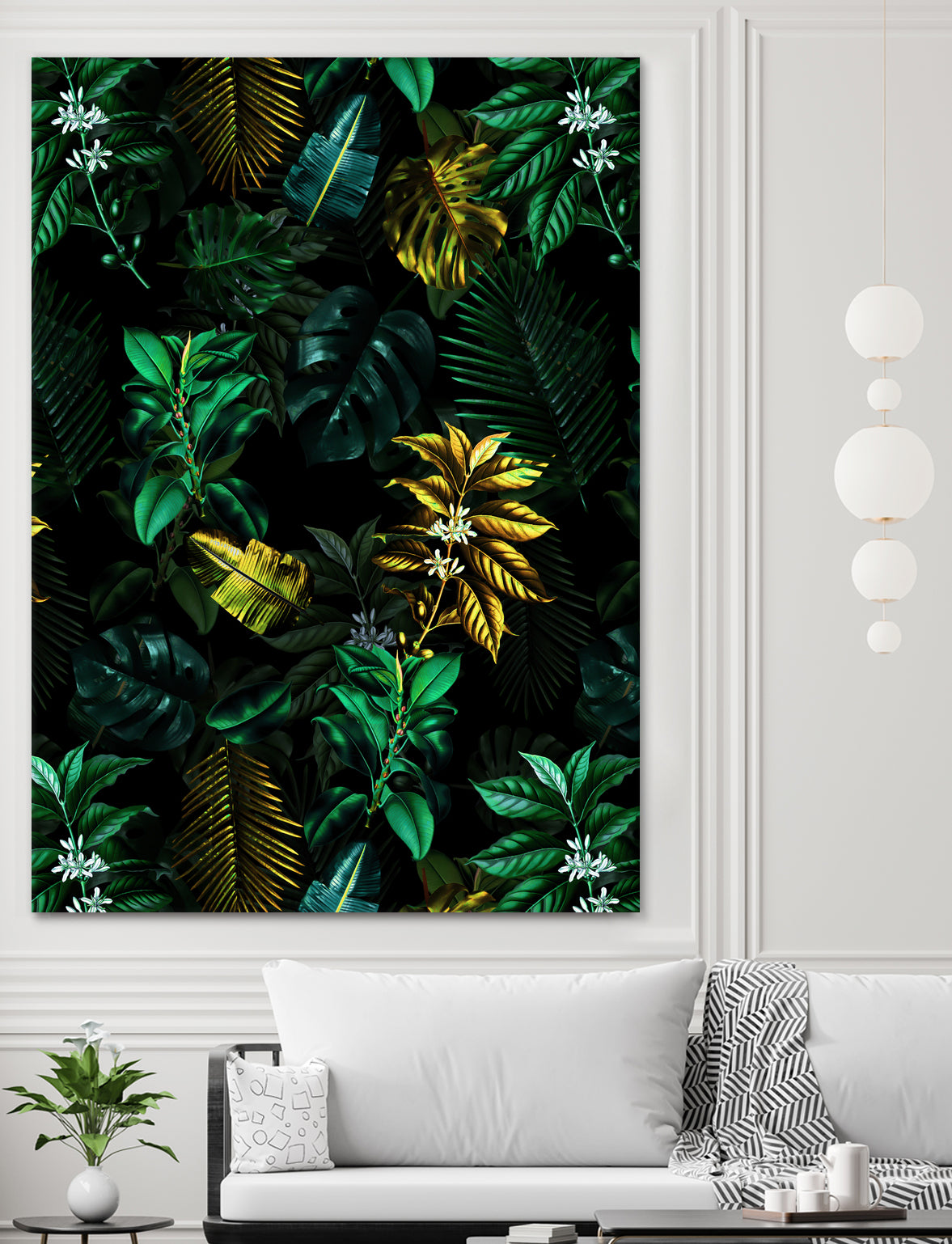 TROPICAL GARDEN VIII by burcu korkmazyurek on GIANT ART - black digital painting