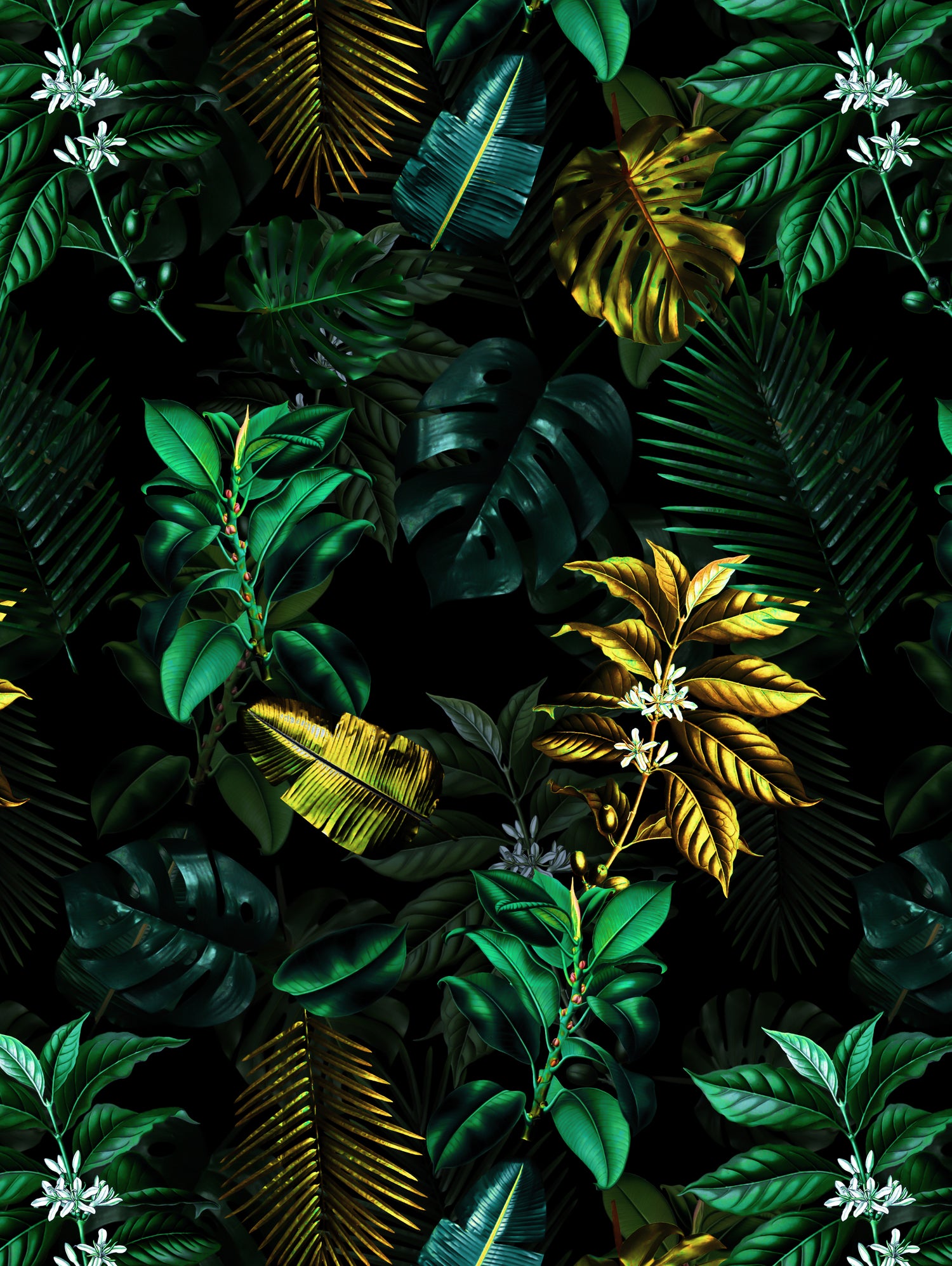 TROPICAL GARDEN VIII by burcu korkmazyurek on GIANT ART - black digital painting