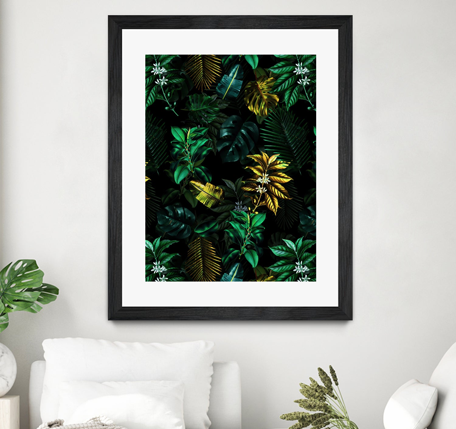 TROPICAL GARDEN VIII by burcu korkmazyurek on GIANT ART - black digital painting