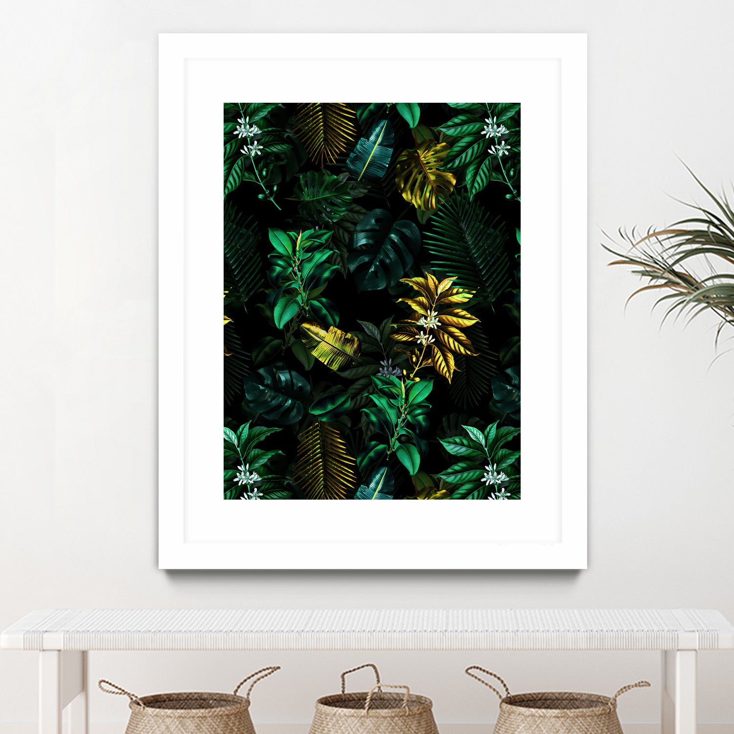 TROPICAL GARDEN VIII by burcu korkmazyurek on GIANT ART - black digital painting