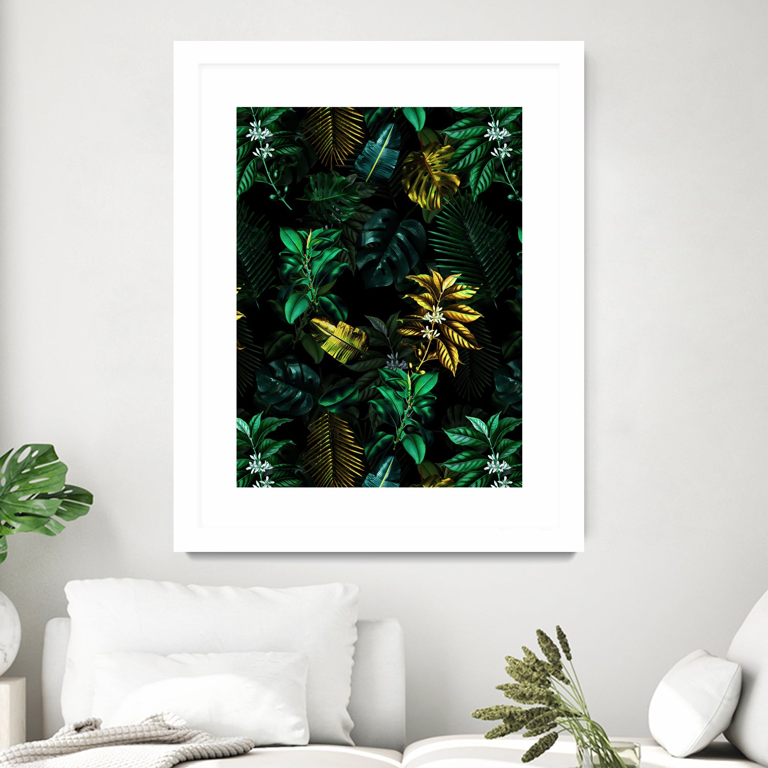 TROPICAL GARDEN VIII by burcu korkmazyurek on GIANT ART - black digital painting