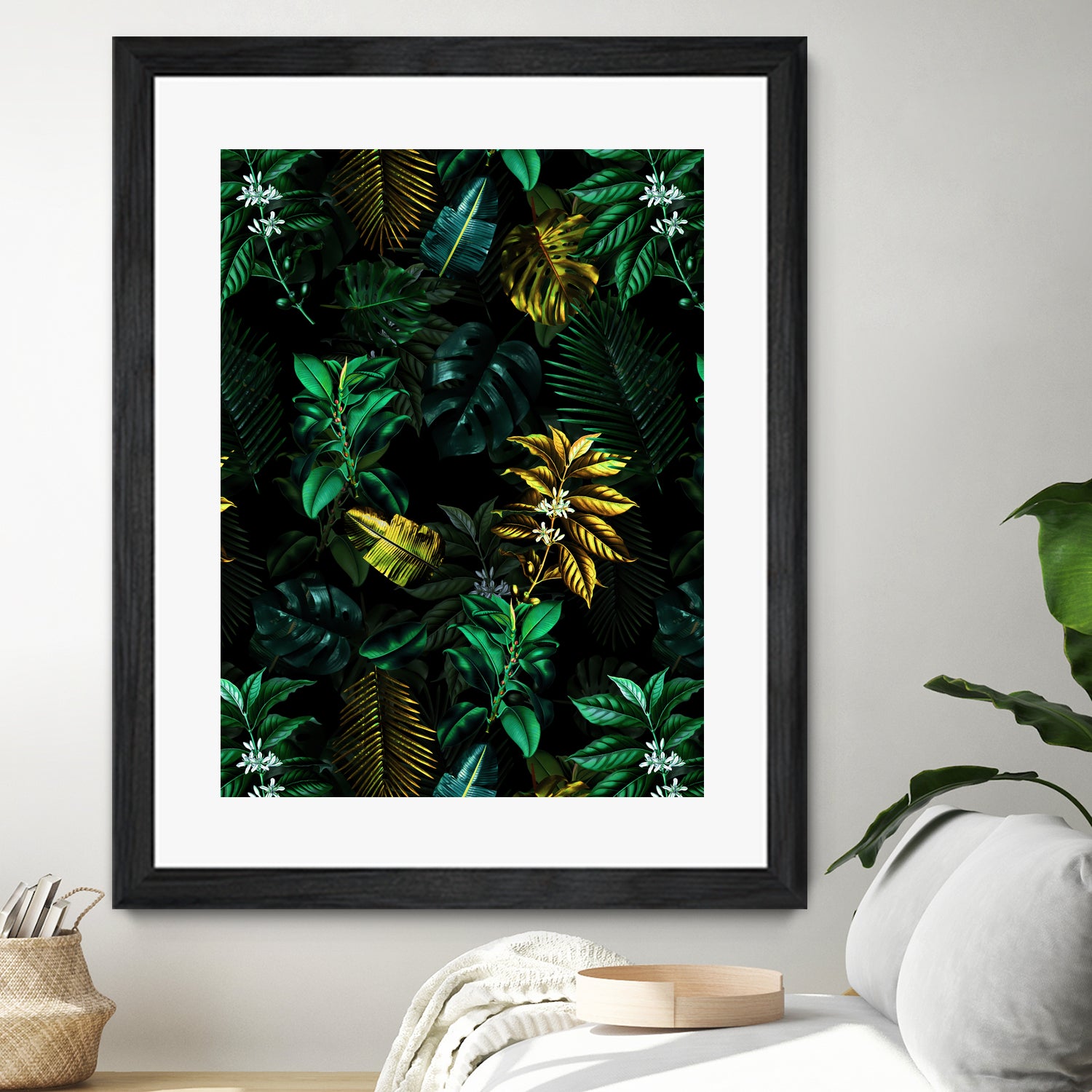 TROPICAL GARDEN VIII by burcu korkmazyurek on GIANT ART - black digital painting