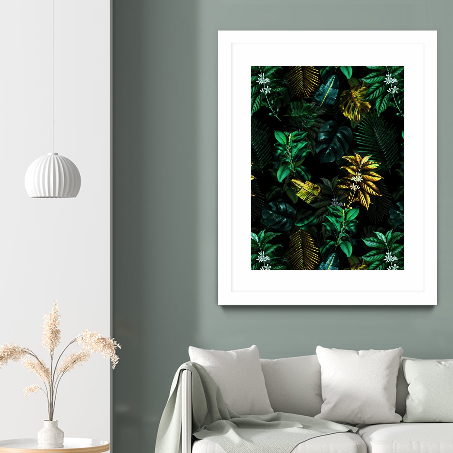 TROPICAL GARDEN VIII by burcu korkmazyurek on GIANT ART - black digital painting