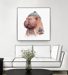 Tattooed Walrus by Tim McConnachie on GIANT ART - gray mixed media