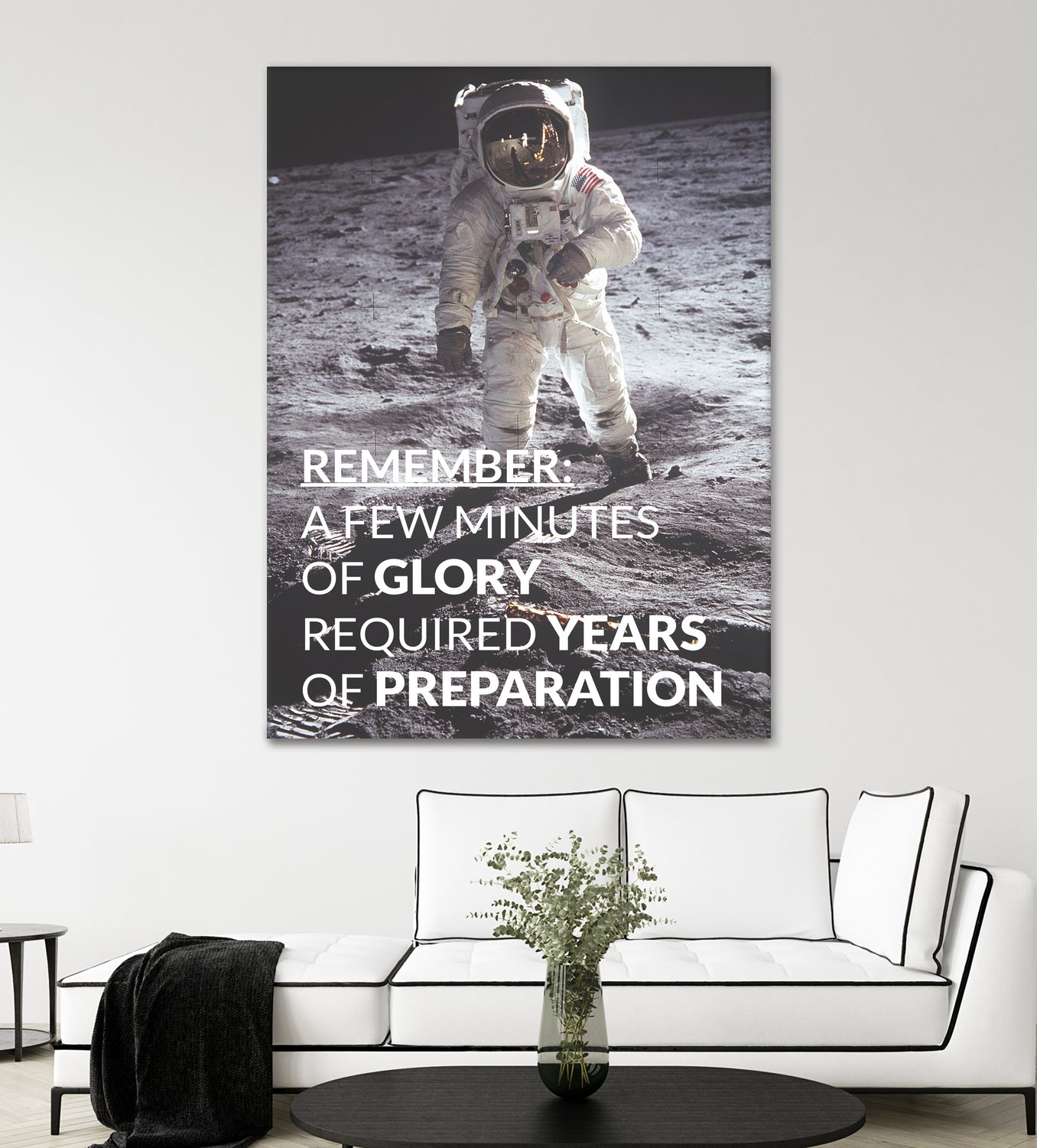 Motivational - Prepare For Glory (Moon Landing) by Wazir Rohiman on GIANT ART - gray typography