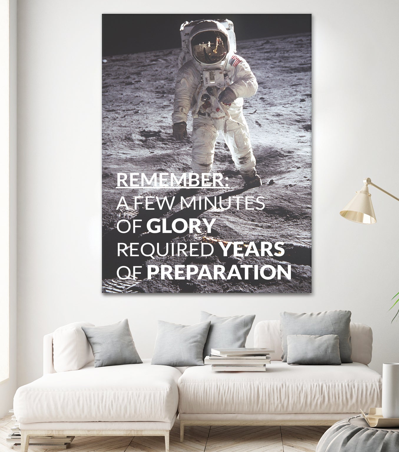 Motivational - Prepare For Glory (Moon Landing) by Wazir Rohiman on GIANT ART - gray typography