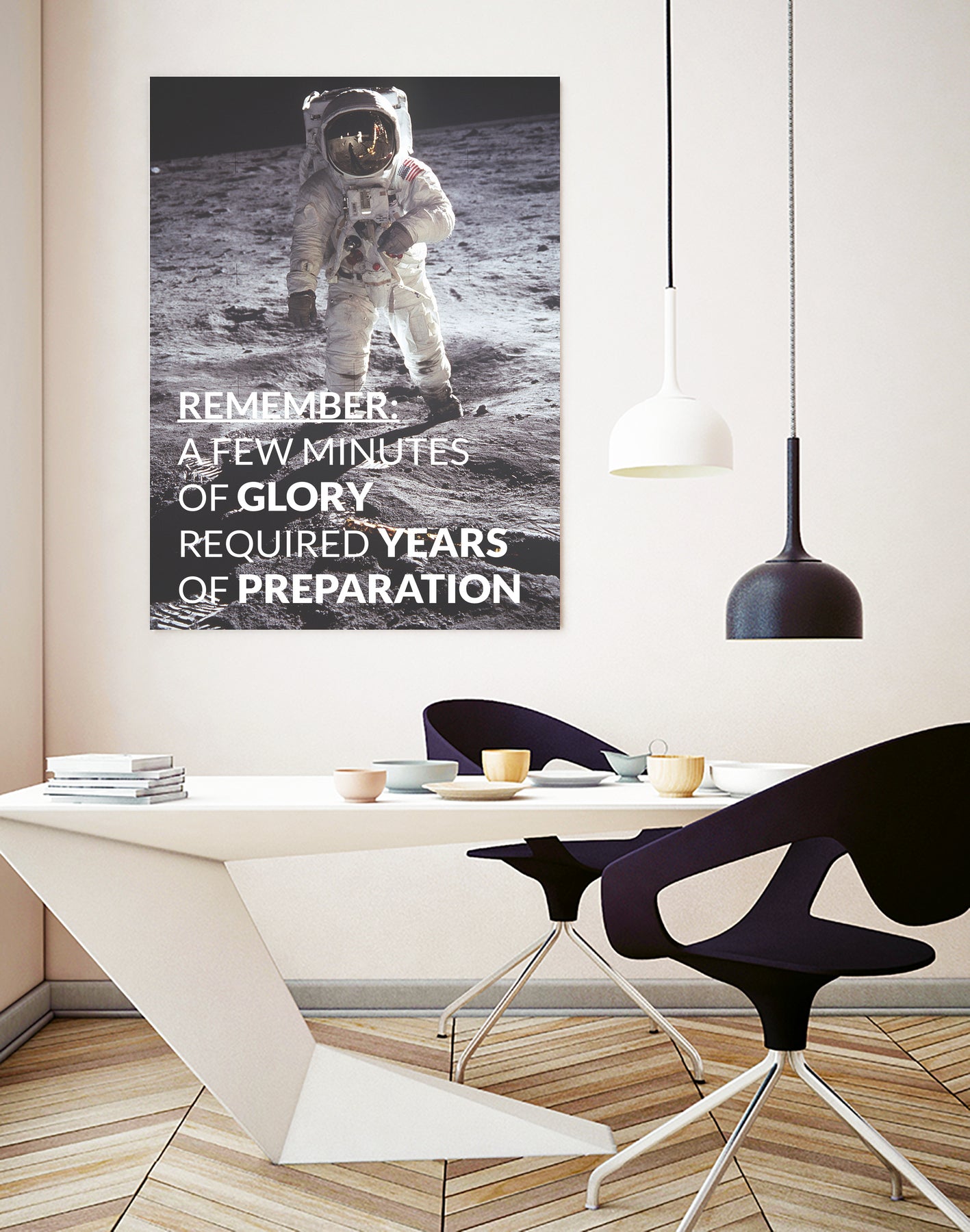 Motivational - Prepare For Glory (Moon Landing) by Wazir Rohiman on GIANT ART - gray typography