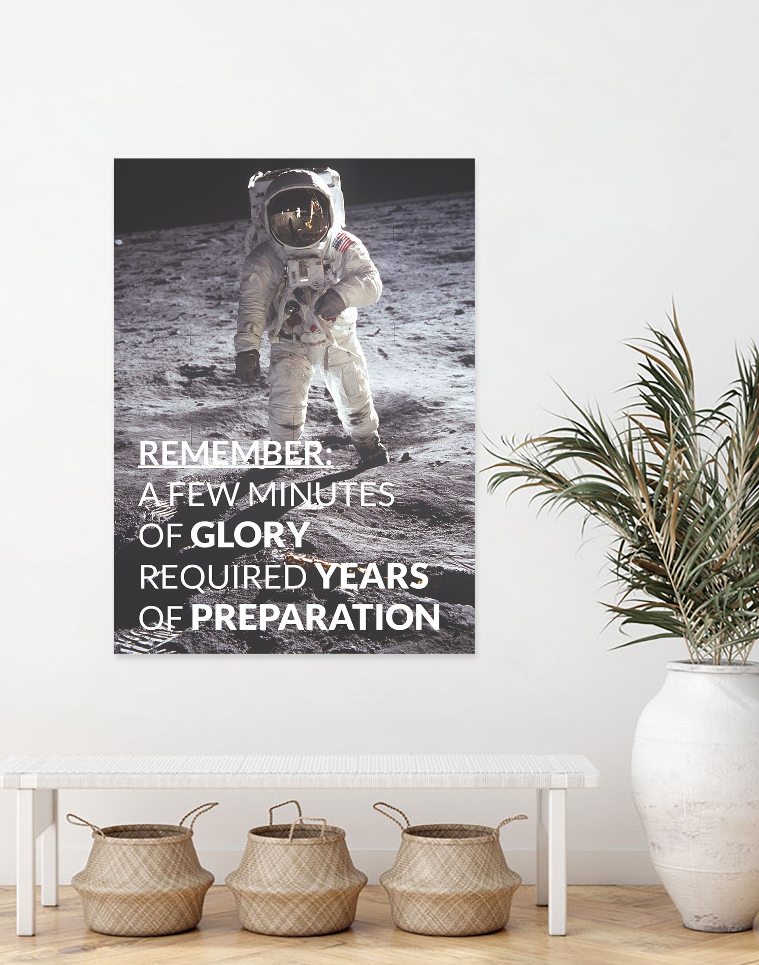 Motivational - Prepare For Glory (Moon Landing) by Wazir Rohiman on GIANT ART - gray typography