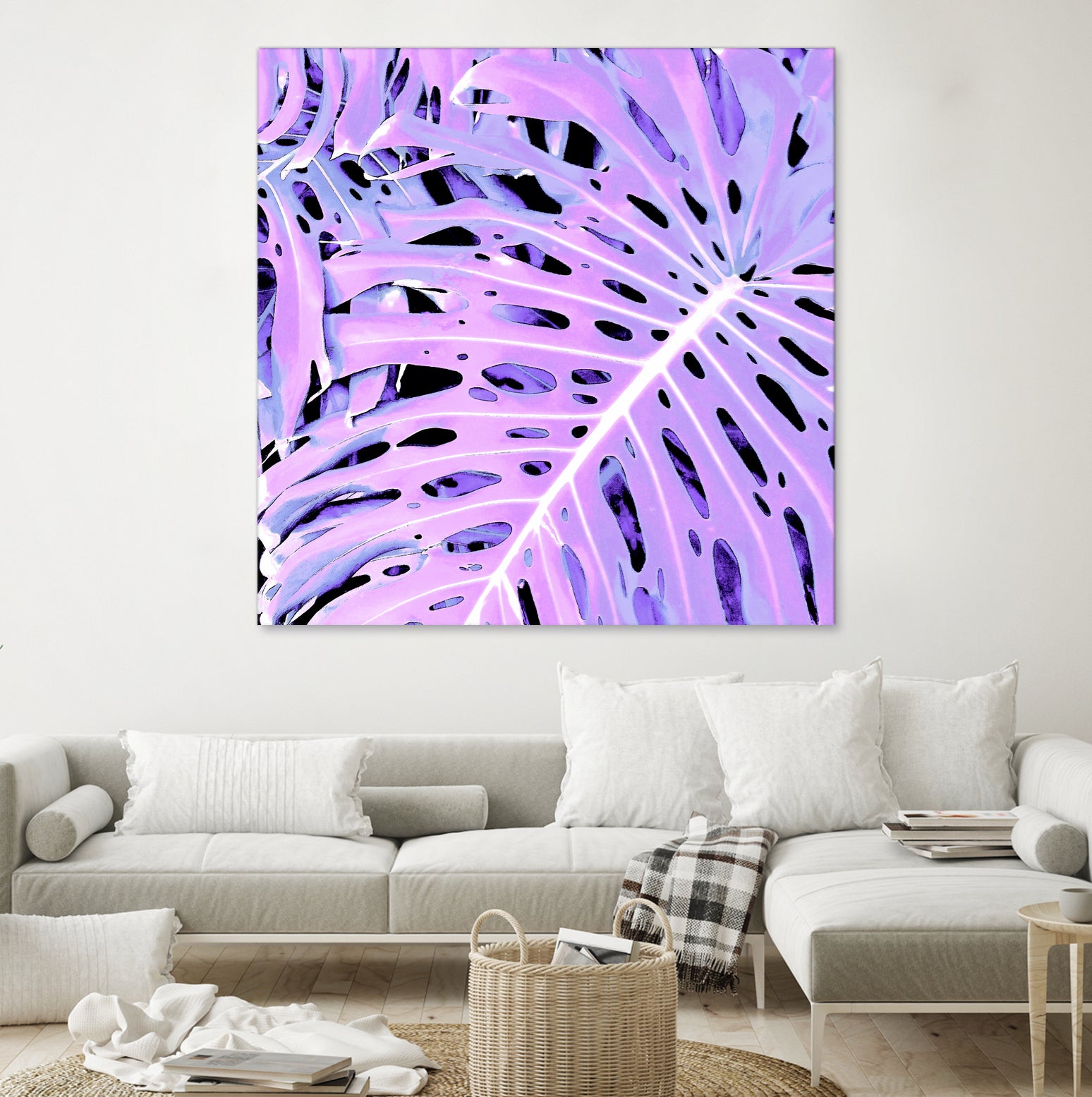 Lilac Monstera by Nina May on GIANT ART - fuchsia digital painting