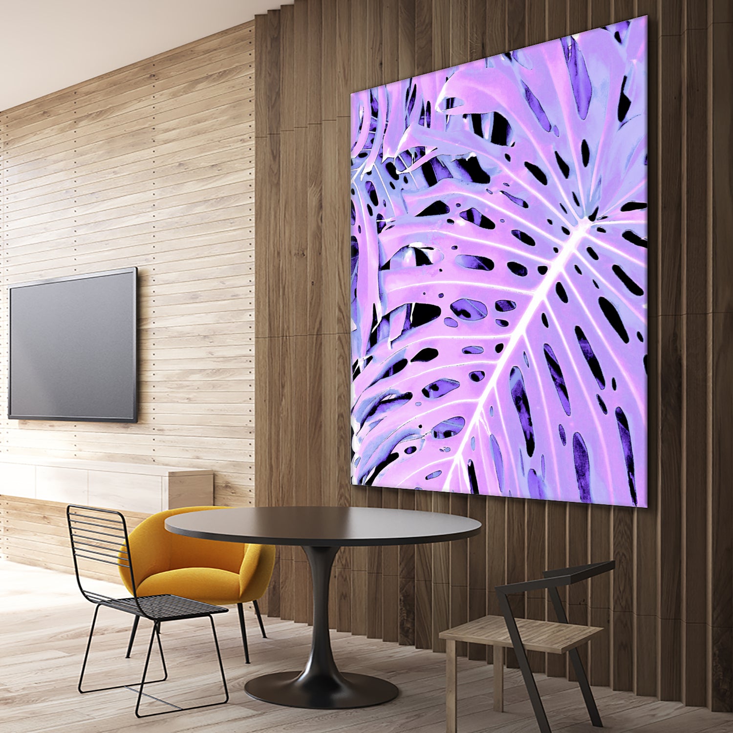 Lilac Monstera by Nina May on GIANT ART - fuchsia digital painting