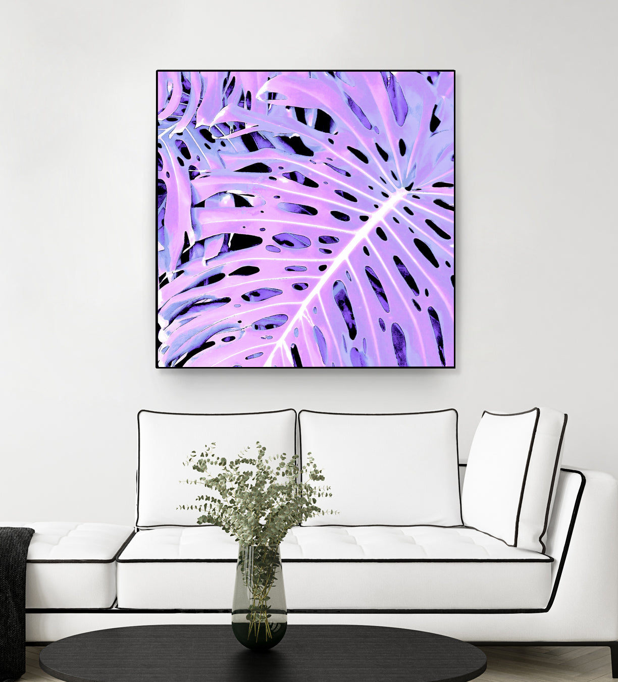 Lilac Monstera by Nina May on GIANT ART - fuchsia digital painting