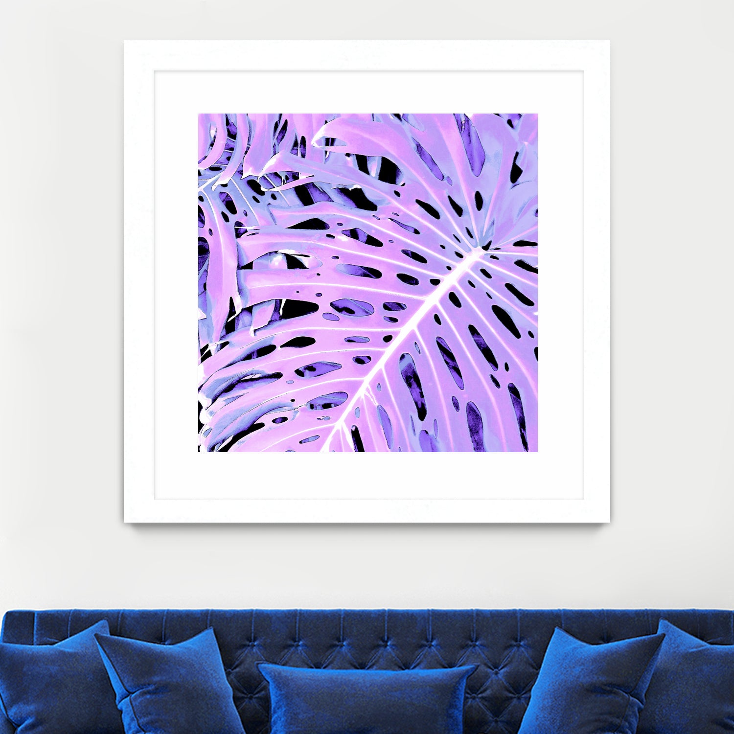 Lilac Monstera by Nina May on GIANT ART - fuchsia digital painting