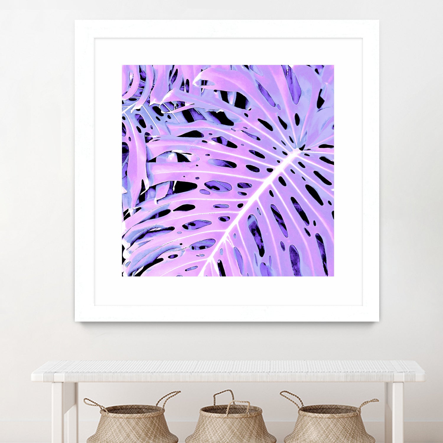 Lilac Monstera by Nina May on GIANT ART - fuchsia digital painting