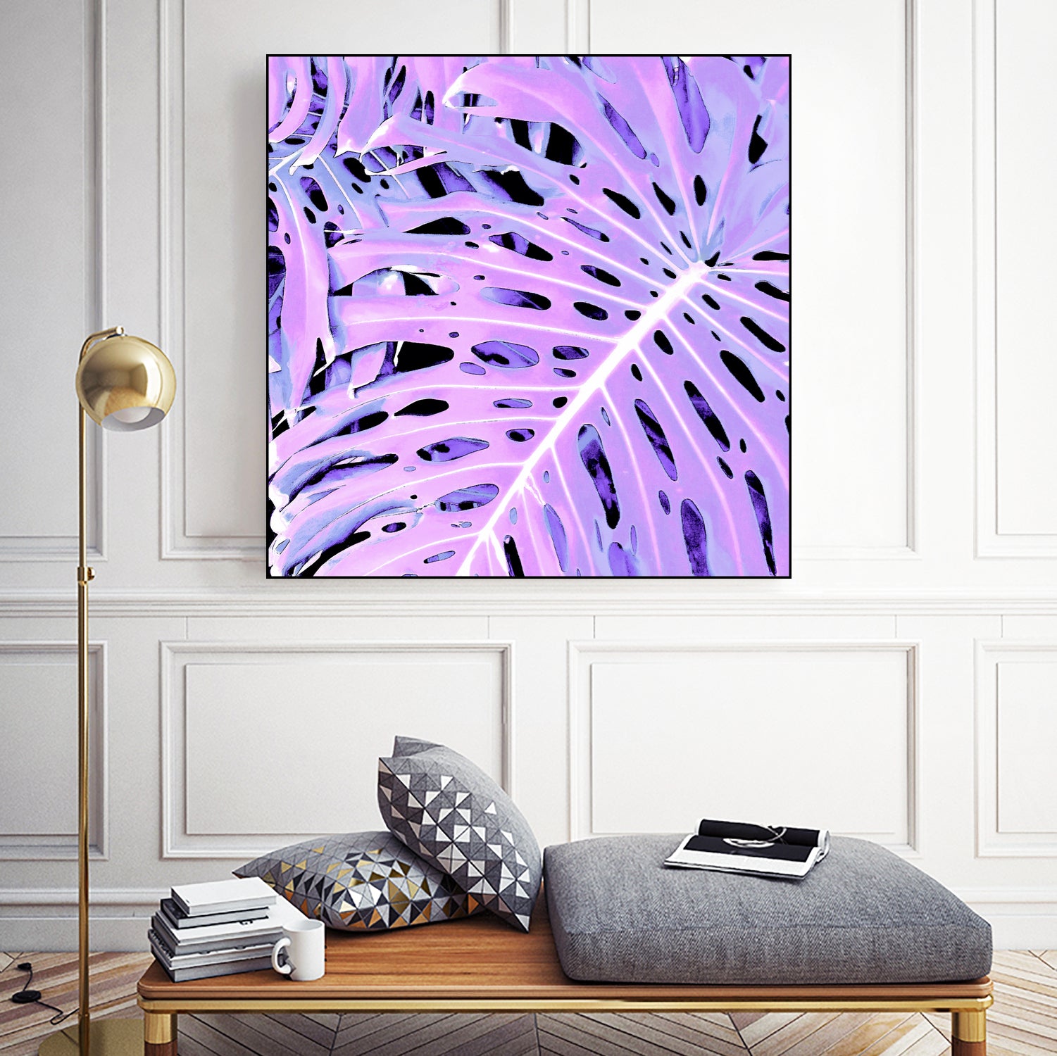 Lilac Monstera by Nina May on GIANT ART - fuchsia digital painting