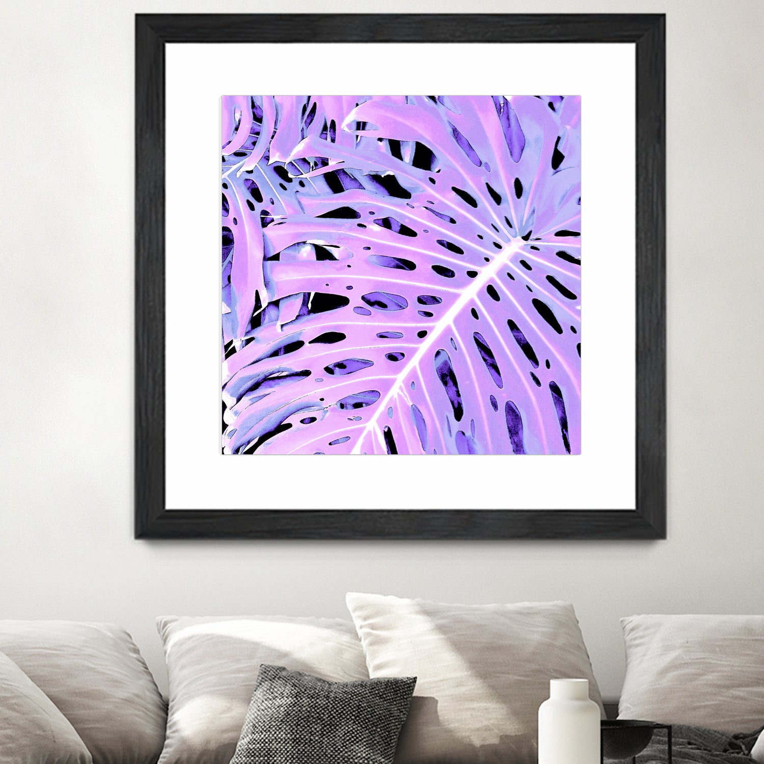 Lilac Monstera by Nina May on GIANT ART - fuchsia digital painting