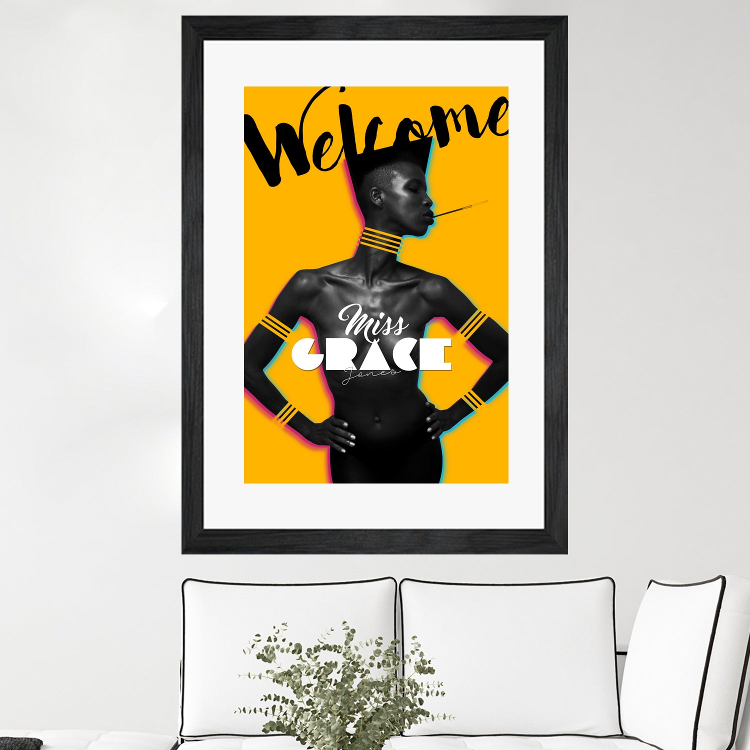 Tribute Grace Jones #1 by Stephane Munnier on GIANT ART - yellow photo manipulation