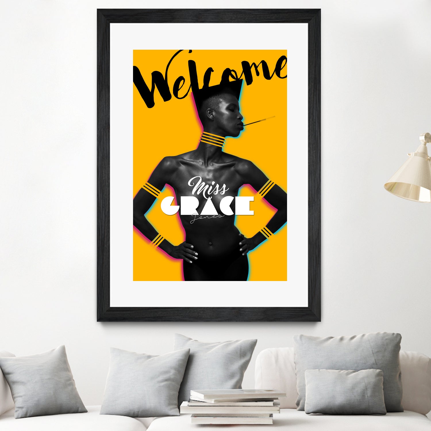 Tribute Grace Jones #1 by Stephane Munnier on GIANT ART - yellow photo manipulation