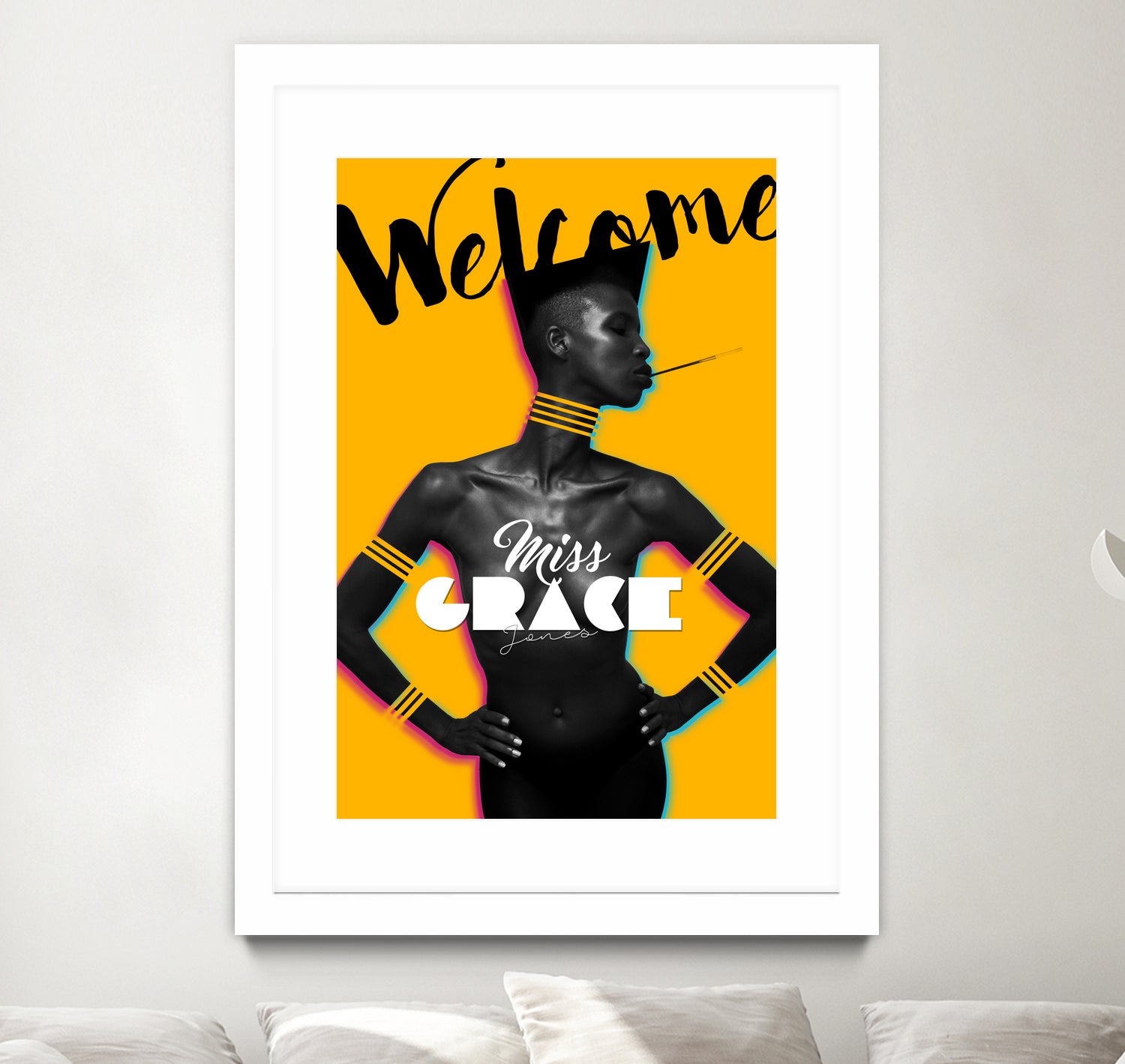 Tribute Grace Jones #1 by Stephane Munnier on GIANT ART - yellow photo manipulation