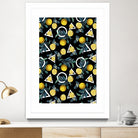 Geometric and Lemon pattern II by burcu korkmazyurek on GIANT ART - black digital painting