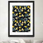 Geometric and Lemon pattern II by burcu korkmazyurek on GIANT ART - black digital painting