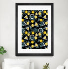 Geometric and Lemon pattern II by burcu korkmazyurek on GIANT ART - black digital painting