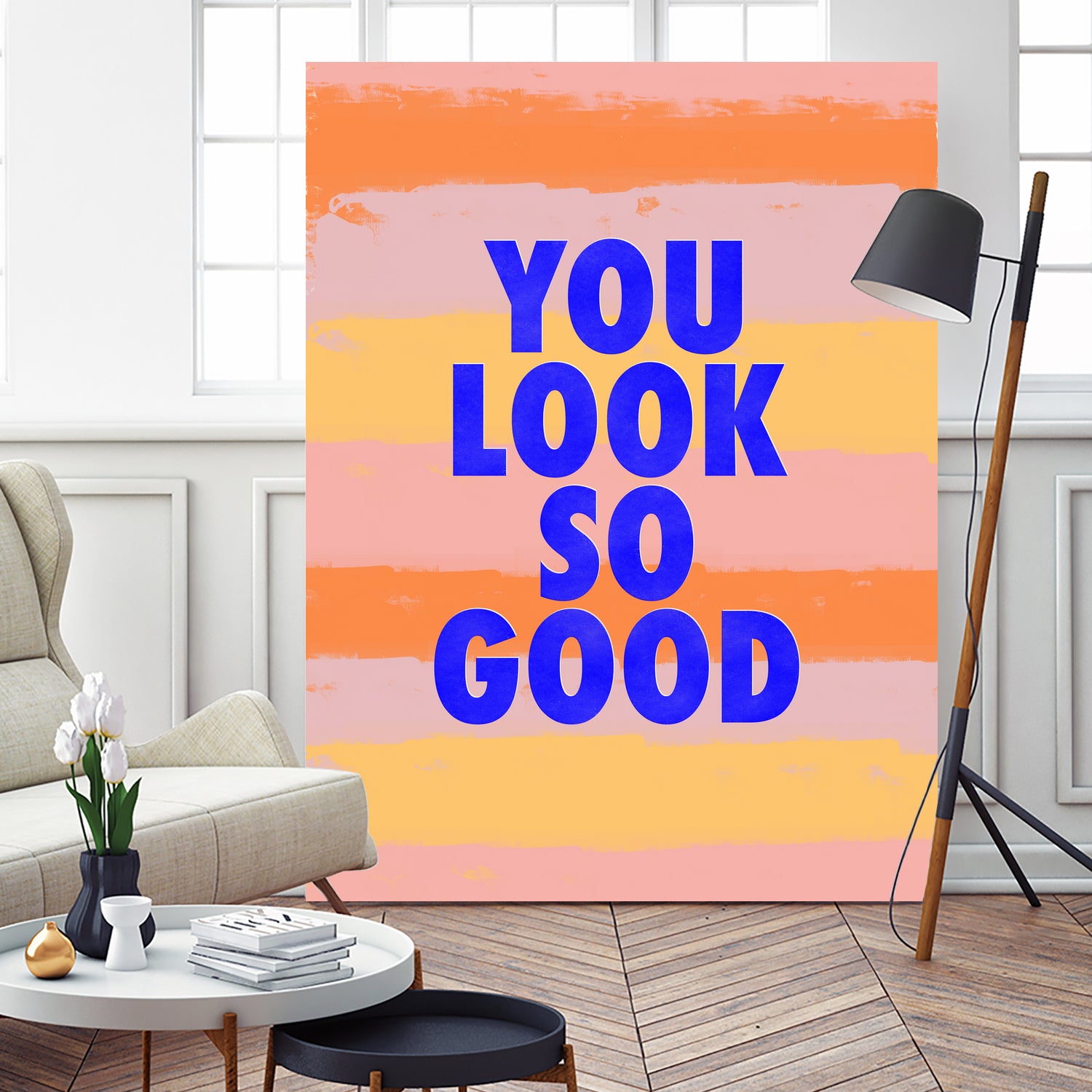 You Look So Good! by Anna Farath on GIANT ART - blue typography