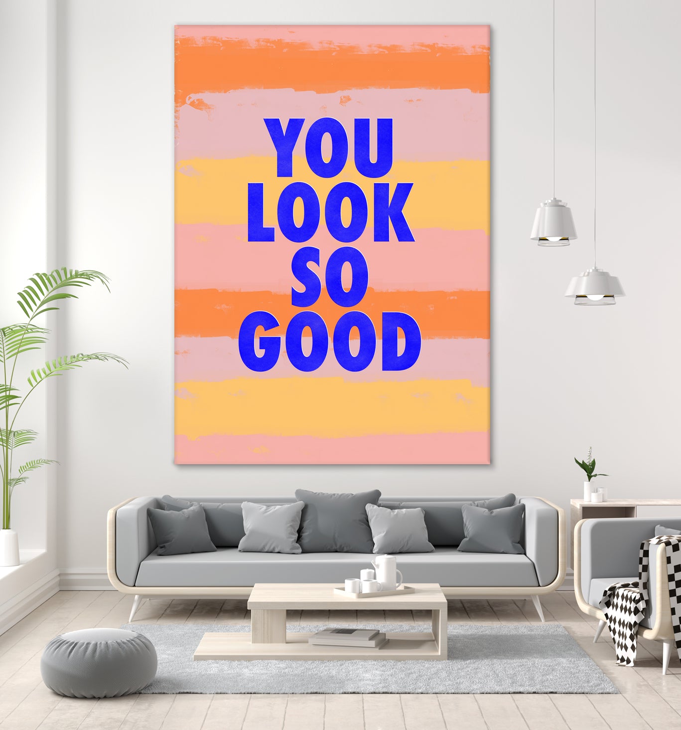 You Look So Good! by Anna Farath on GIANT ART - blue typography